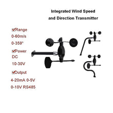 JRCKJPJAZ Integrated Weather Station Wind Speed and Direction Sensor Agricultural Environment Measurement 360 ° for Environmental Protection(4-20ma Output,Model 3)