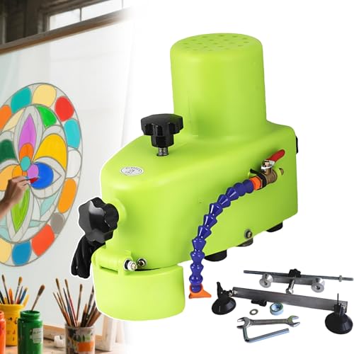Diamond Glass Corner Grinding Edging Machine, 800w/8000rpm Electric Glass Edger, Polish Edge Machine for Plane, Curve Work, Portable Compact Glass Edger Water-Cooled