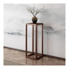 ZHONGCHENGWU Plant Stand Indoor Walnut Wood Shelf Chinese Bonsai Base, Plant Stand for Indoor Outdoor Home Decor(Large)