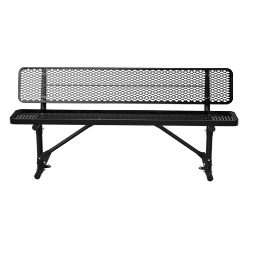ZAVEROX Black 96x96in Metal Picnic Table 882LBS Galvanized Steel