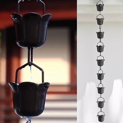 WKNHHL Rain Chain, for Home Garden Decoration, Divert Rainwater from Roofs, Adjustable,260cm/8.5ft