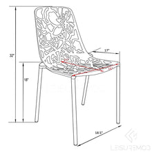 LeisureMod Devon Patio Dining Chair, Aluminum Stackable Design Side Chair, Weather Resistant Metal Chair for Indoor Outdoor Use, No Assembly, UV Protected with Floor Protectors, (Black, Set of 4)