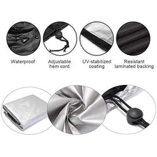 2pcs 210D Heavy duty Waterproof Patio Furniture Cover Rectangular Garden Rain Snow Outdoor for Sofa Table Chair Wind-Proof(210D Silver,325x208x58cm)