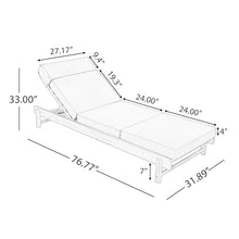 Christopher Knight Home Cole Outdoor Chaise Lounge, 4-Fold Cushion with Built-in Headrest, Acacia Wood Recliner Chair with Slatted Design, Patio Lounger with Adjustable Backrest, Light Teak+Beige