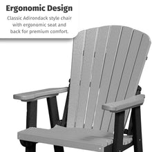 DutchCrafters Plastic Poly Adirondack Outdoor Patio Chair with Slat Fan Back - Amish Made in USA (Black & Cedar)