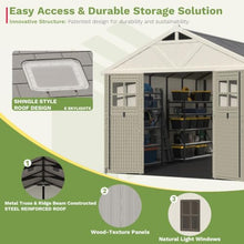 Patiowell 10x12 FT Resin Outdoor Storage Shed with Floor and Skylight,Beige