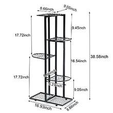 Pot and Pan Organizer 5 Tiers Iron Craft Bookshelf Plant Rack Display Shelf Home Indoor Outdoor Yard Garden Patio Balcony Flower Stands