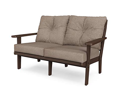 POLYWOOD® Lakeside Deep Seating Loveseat in Mahogany/Spiced Burlap