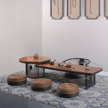 Modern Tatami Coffee Table, Large Size Japanese Floor Low Table, Living Room Wooden Coffee Table with Storage Design, Including 2 Tatami mats