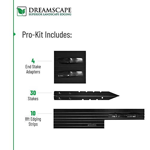 Dreamscape PRO Aluminum Landscape Edging - Easy Install Professional Landscaping Border - 80ft Total - Mill Finish (Natural Aluminum)