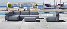 Whiteline Modern Outdoor Living Sensation Indoor/Outdoor Modular in Grey Acrylic Fabric with TPU Coating Aluminum Frame. Include one Decoration Pillow 18"x18" in White. Each Chair Sold Separately