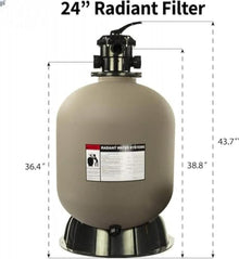 24" Above Ground Sand Filter Pump System & Luster Kits for Rx Clear Radiant