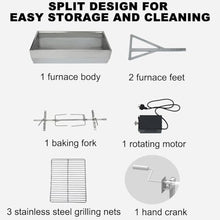 TT-YEL Electric Rotary Grill, Professional Whole Lamb Rack, Stainless Steel Patio Barbecue Grill with Grill Grid and Wheels, Portable Detachable Grill