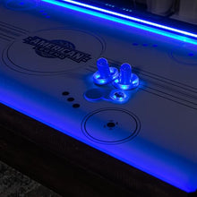 American Legend 72" Austin Air Hockey Table LED Rails Modern Walnut Finish Electronic Scoring Grey