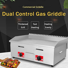 Gas Griddle LPG Commercial Stainless Steel Heavy Duty Restaurant Outdoor Griddle Gas Baking Plate Burger Grill Large Non-Stick Burners Flat Hot Plate and Can Cook for Medium to High Volumes,720