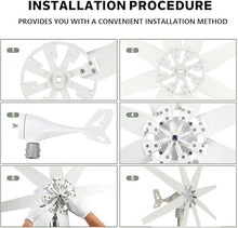 15000W Wind Turbine Generator Kit,Wind Power Generator 12V 24V 48V 110V 220V for Charging Marine Garden Lamps 8 Blades with MPPT Controller(110V)