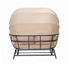 WEALTHOUSE 2-Person Outdoor Chair with Adjustable Canopy, Egg Shaped Rocking Seat, Padded Cushions, Supportive Pillows, Patio Hammock Bench for Garden Balcony Backyard Poolside Leisure