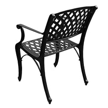 Oakland Living Modern Ornate Outdoor Aluminum Patio Dining Set with Six Chairs Black