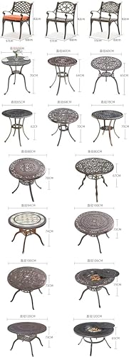 KUYBTU Garden Bench Outdoor Patio Table and Chair Garden Furniture Set, 3-Piece Sun Terrace Set Rainproof Dining Table,Cast Aluminum Chat Table Seat, for Indoor Pool Park