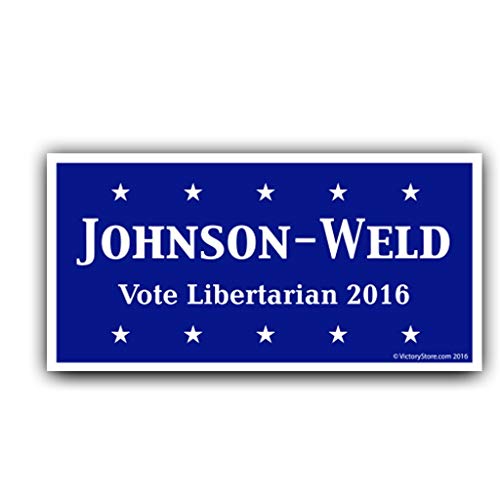 VictoryStore Yard Sign Outdoor Lawn Decorations: Johnson-Weld Vote Libertarian 2016, Size 12 inch x 24 inch, Set of 500 with Stakes