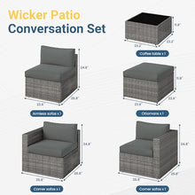5 Pieces Wicker Patio Furniture Set - Patio Sofa and Chair for All Weather