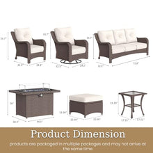 Aeeiua 10 Piece Patio Furniture Set with Fire Pit Table