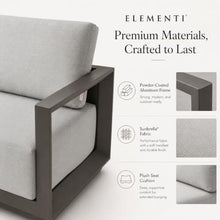 Outdoor Couch Elementi Newport Patio Sofa, 3 Seat Aluminum Outdoor Furniture Sofa with Sunbrella Canvas Granite 5402 and Cast Slate 40434 Cushions, Urbane Bronze, 82.3 x 30.3 x 24 in