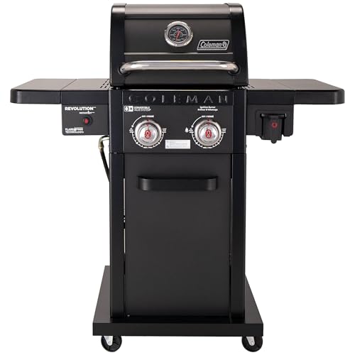 Coleman Revolution 2-Burner Gas Grill, Convertible Propane to Natural Gas, 30,000 BTU, 440 sq in Cooking Area, Outdoor BBQ Grill