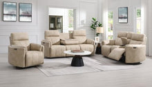 Acme Elison Power Motion Glider Recliner w/Swivel in Dark Beige Polished Microfiber