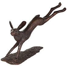 Design Toscano Leaping Hare Jumping Rabbit Cast Bronze Garden Statue Brown
