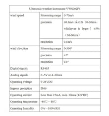 Integrated Wind Speed Direction Sensor, VWS002F4 Hot-Wire Anemometer, Auto Heating(VWS002F4-RS485-H)