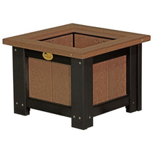 Furniture Barn USA Poly Lumber 15" Square Planter, Antique Mahogany & Black