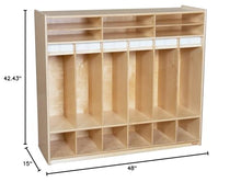 Wood Designs Open Six Shelf Locker Natural Wood