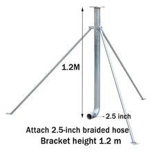 BAIYITONGDA Upgraded Big Rain Gun Sprinkler with Tripod Base, 2" Impulse Impact Sprinkler, 360° Large-Area Watering Spray 0°-48° Elevation Angle Adjustable, for Farmland Irrigation, Dust Removal