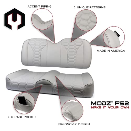 MODZ® FS2 Custom Golf Cart Front Seat for EZGO RXV - [2008-Up] - Gray Base - Cobra Pattern