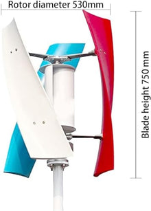 CHRISK Vertical Wind Generator 5000W Inner Air Duct Small Free Energy Wind Turbine Power Permanent Maglev with MPPT Controller,12v