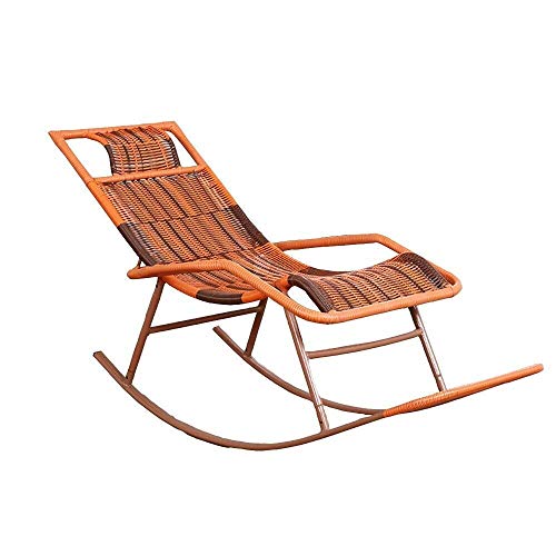 LOLOBFZL Zero Gravity Chair, Folding Reclining, Rocking Chair Home Adult Elderly Recliner Suitable for Balcony, Courtyard, Garden, Outdoor Nap Chair Lazy Folding Reclining (Champagne Size)