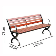 x3anggyt5 Garden Light Brown Aluminum Leisure Backrest Outdoor Bench Park Bench 1.2/1.5/1.8 Meter Seat(Large)