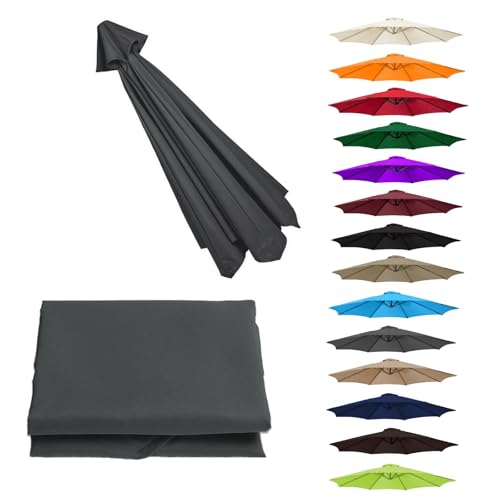 MXJCKSOQ UV Protection Canopy Replacement for 2- Sun Umbrella - Outdoor Parasol Top Cover Grass Green Perfect for Sun Shade & Weather Resi /6 arms,Grey-8.8ft (270cm)/6 arms