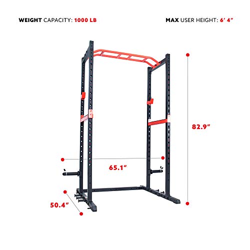 Sunny Health & Fitness Power Zone Strength Rack Power Cage - SF-XF9925 Black