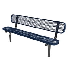COATEDOUTDOORFURNITURE Bench, Textured Dark Blue, Expanded, 6Ft