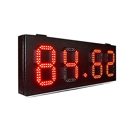 Interval Timer Outdoor Rain Proof Iron Box 8-inch Single Red LED Digital 88.88 LED Outdoor Gas Station Price Mark Gym Clock Timer (Color : 12 inch White Clock Size : 1) (8 Inch Oil Price 1)