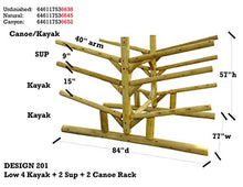 Log Kayak Rack Low 4 Kayak + 2 SUP + 2 Canoe Rack Canyon Brown