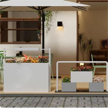 YUHUAWF Garden Bench Solar Lighted Splicable Outdoor Planter Box Landscape Planting Trough Planter Box with Bench