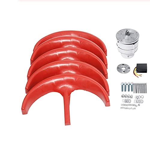3200W AC12/24V Lantern 5-Blade Wind Turbines Generator Household Power Generator W/Controller for Solar Streetlight Boat Marine Red 24v (Red 24v)