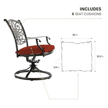 Hanover Set of 6 Red Replacement Traditions Chairs with Weather-Resistant Cushions