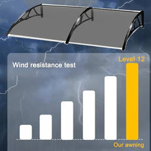 kufu01 Metal Window Awning,Modern Polycarbonate Front Door Canopy,99.99% Uv Protection Door Awning Outdoor Canopy,4 Colors Patio Awning Solid Polycarbonate Cover,Easy Assemble (White,47"x142")