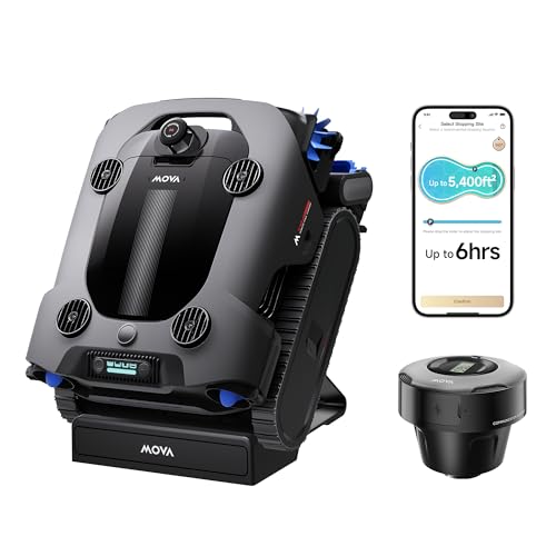Mova Rover X10 Cordless Robotic Pool Cleaner, 7-in-1 Cleaning, AquaScan LDS Mapping & Precise PoolNavi, Smart Surface Parking, 10,000 GPH Suction, EdgeDrive Brush, Skimmer with Real-time App Control