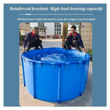 Aquarium Pool Pond with Drain Valve, Portable Water Storage Tank PVC Canvas with Stand Solid Structure for Aquaculture, Outdoor Cisterns, Children's Pools (Color : Blue, Size : 3x0.8m)