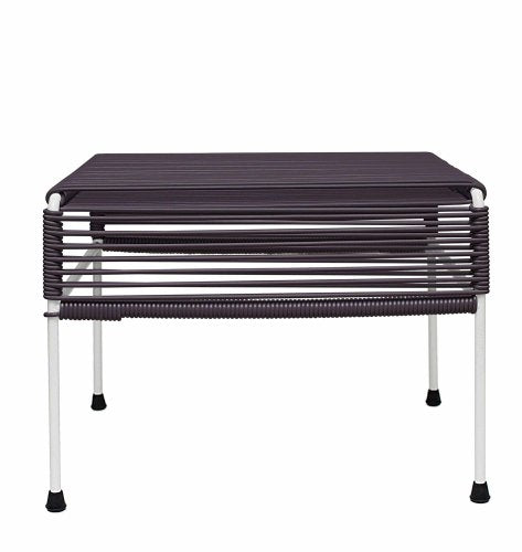 Innit Designs Adam Ottoman, Grey Weave on White Frame